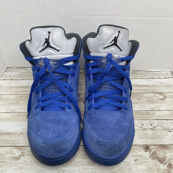 Size 8.5- Jordan 5 Retro Blue Suede 2017